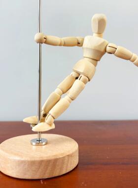 梧棣木人创意磁浮活动式木偶人车载桌面两用解压摆件