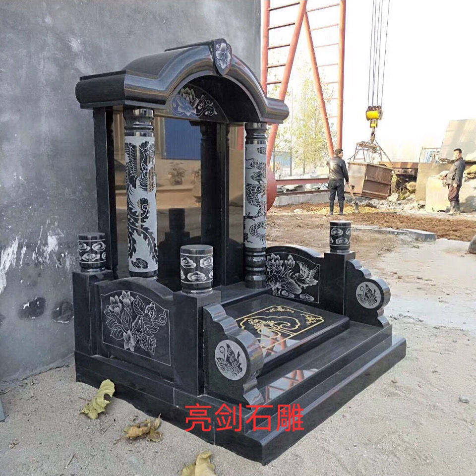 豪华天然公墓家用火花石碑墓碑山西黑河北黑中国黑定制款价格优惠