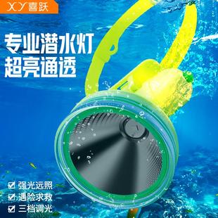头戴多功能赶海夜钓鱼灯 专业潜水头灯防水强光手电筒超亮可充电式