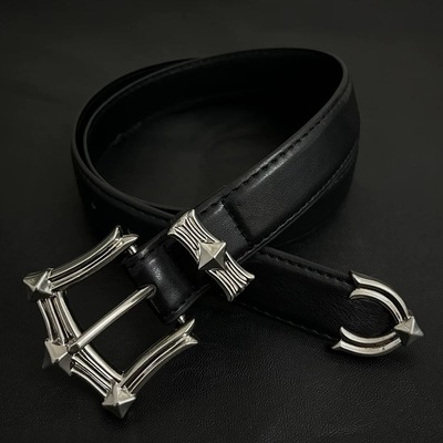 克罗复古设计感小众朋克金属皮带