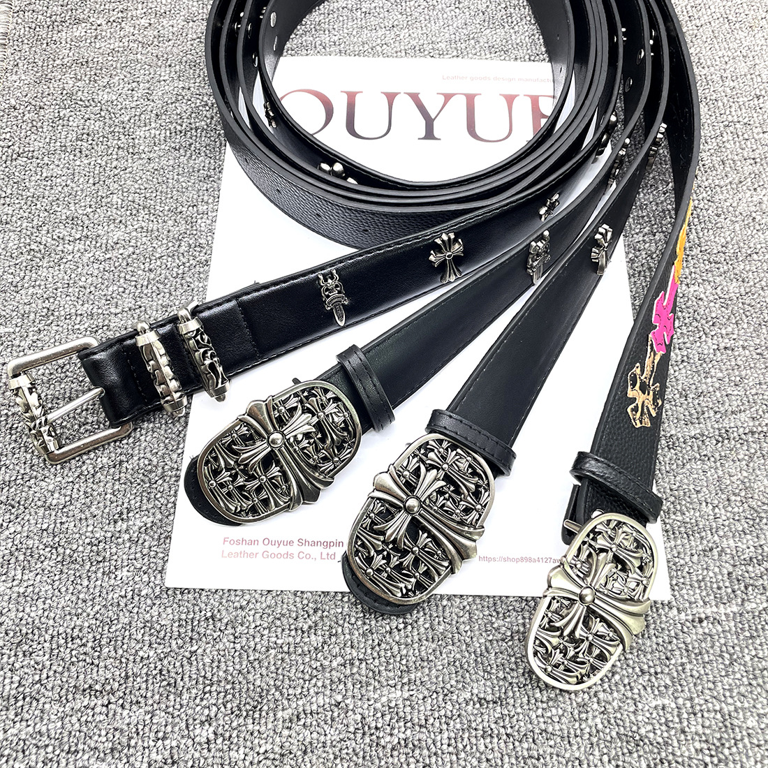 CH十字架克罗经典皮带男女牛仔裤