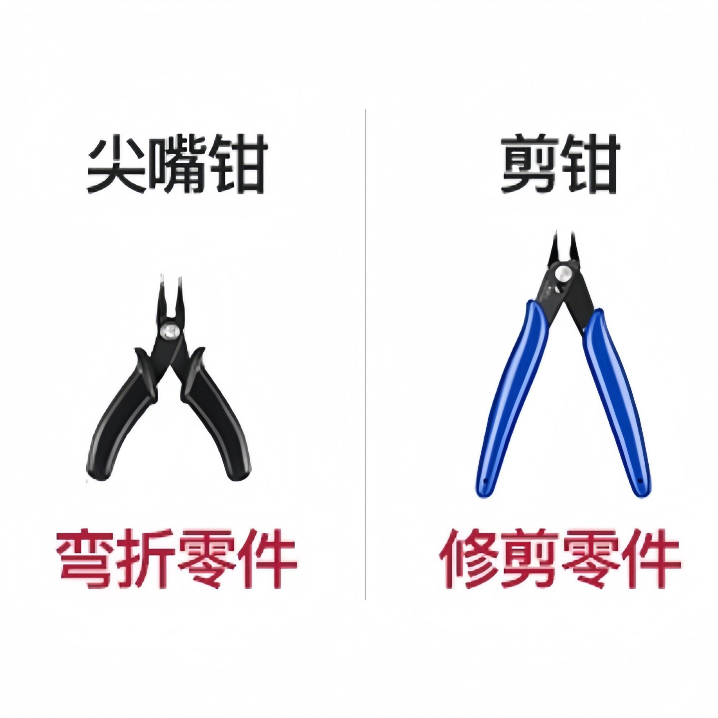 专业级工具尖嘴水口剪钳金属模玩手工高达模型拼装制作套装图片