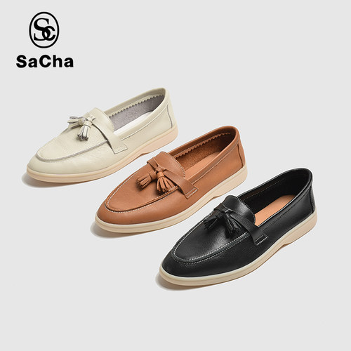SACHA 流苏耗牛皮乐福鞋BTZ0119