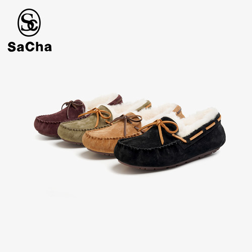 SACHA冬季保暖新款加毛豆豆鞋BTHY-W5612