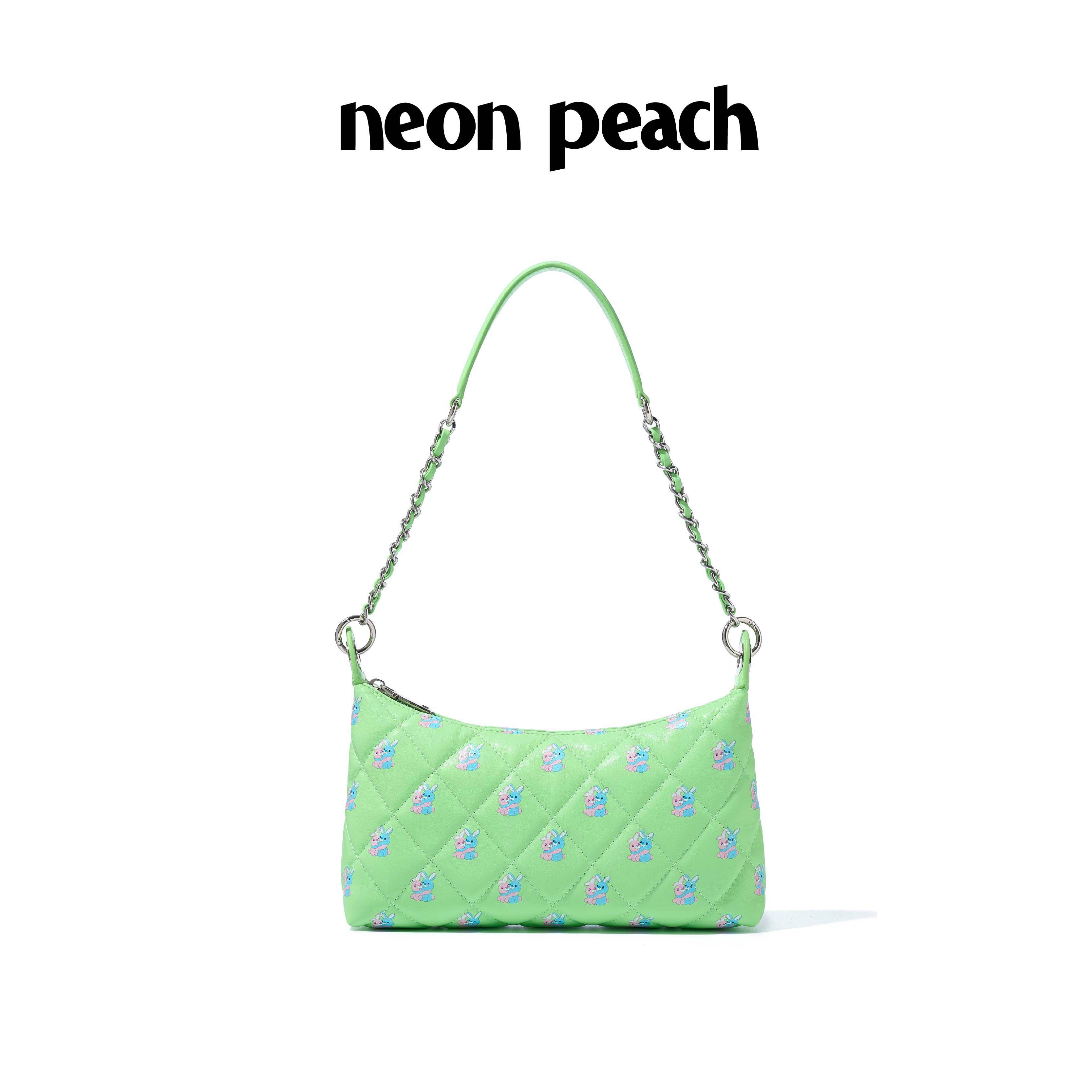 NEON PEACH霓桃青苹果绿色腋下包抱抱兔系列斜挎包通勤包包夏季