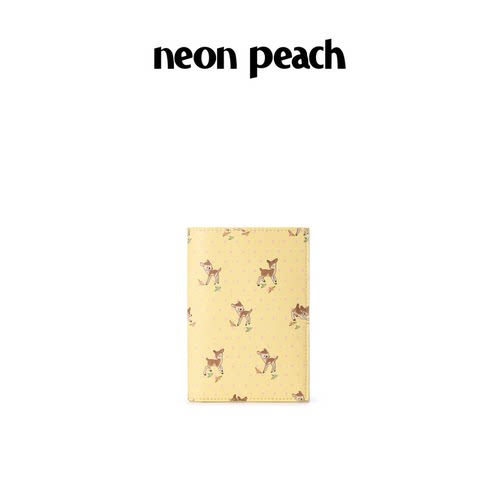 NEON PEACH霓桃原创设计波点小鹿旅行护照夹收纳卡包礼物奶油黄色