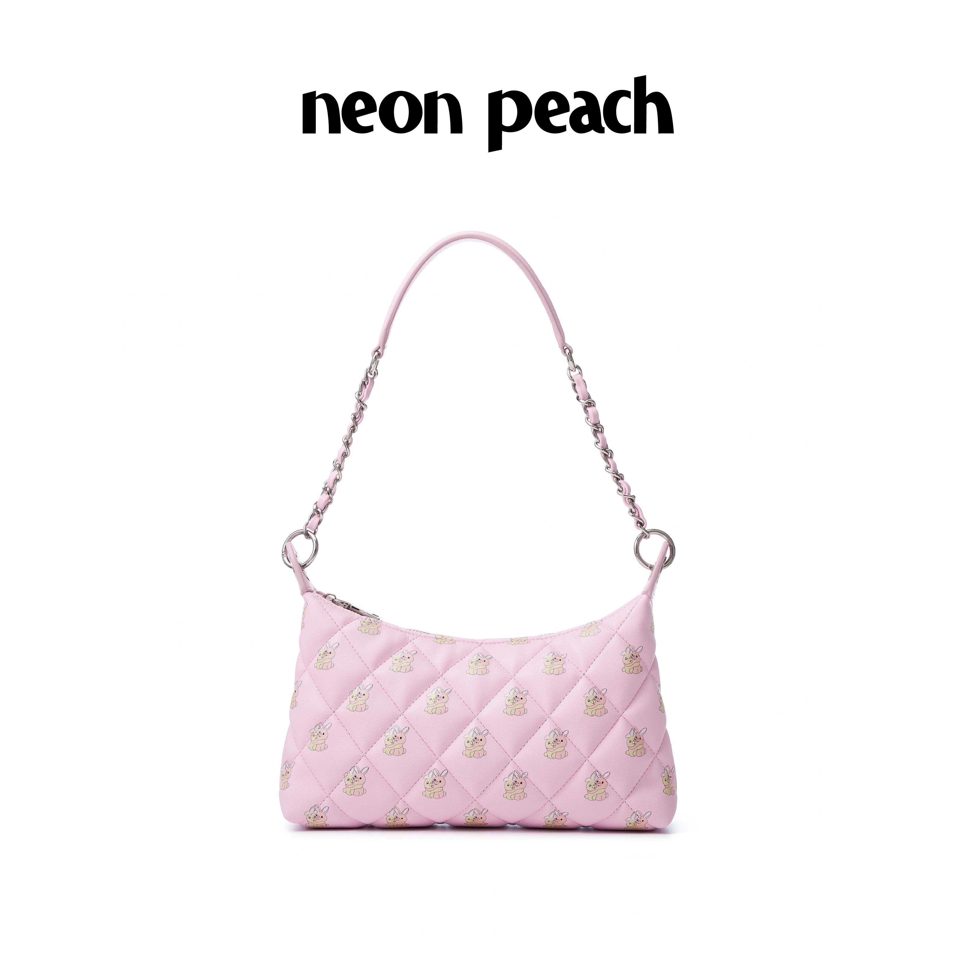 NEON PEACH霓桃原创设计樱花粉色抱抱兔系列腋下斜挎小包夏季