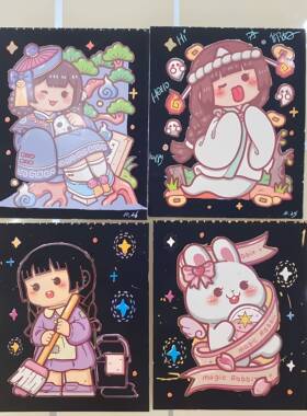 新品小麻薯画画刮刮乐便签玩具女孩卡片手账本口袋本儿童刮刮画
