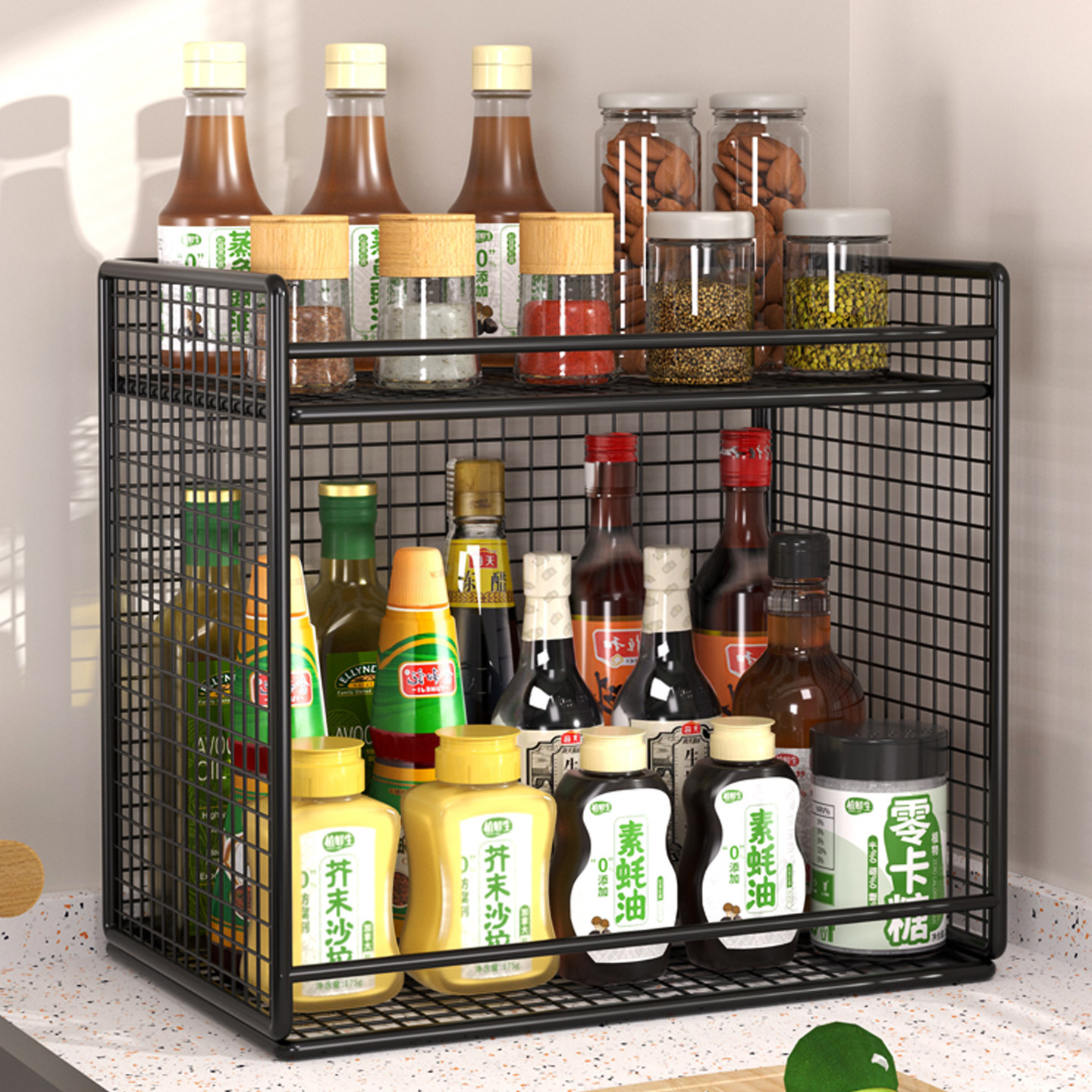 桌面分层置物架厨房分层整理神器工位零食水杯化妆品放置架收纳架,厨房/烹饪用具,厨房置物架/置物柜/角架,淘宝优惠券,粉丝福利购,淘宝优惠卷