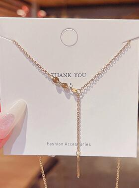 ins潮同款超仙简约钛钢项链女