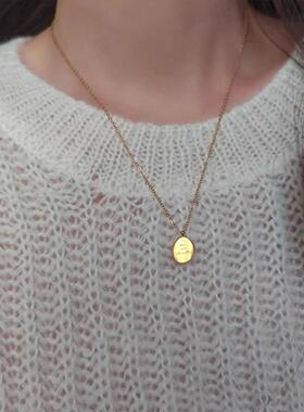 轻奢小众简约通体钛钢项链女