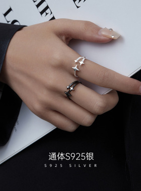高级感S925银流星戒指女小众设计