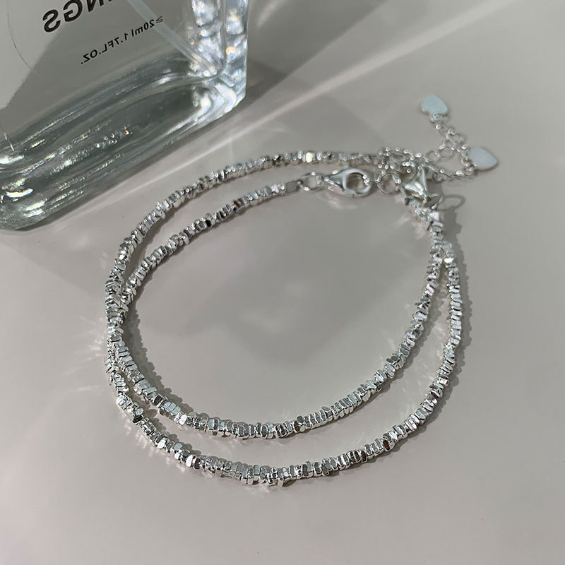 S925纯银碎银几两手链轻奢闺蜜手