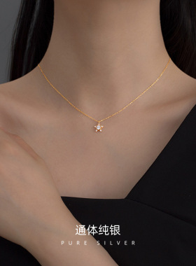 高级感S925纯银镀14K金韩版锆石