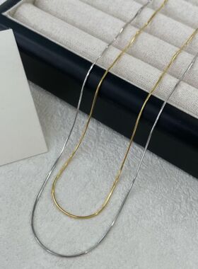s925纯银金色银色简约锁骨项链百