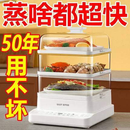 德国电蒸锅新款智能家用大容量多功能蒸煮一体电蒸箱全自动早餐机