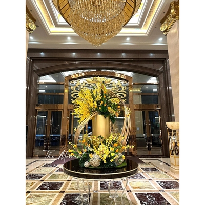 高档酒店大堂仿真花摆件大型大厅中庭圆桌面前台别墅商场装饰假花