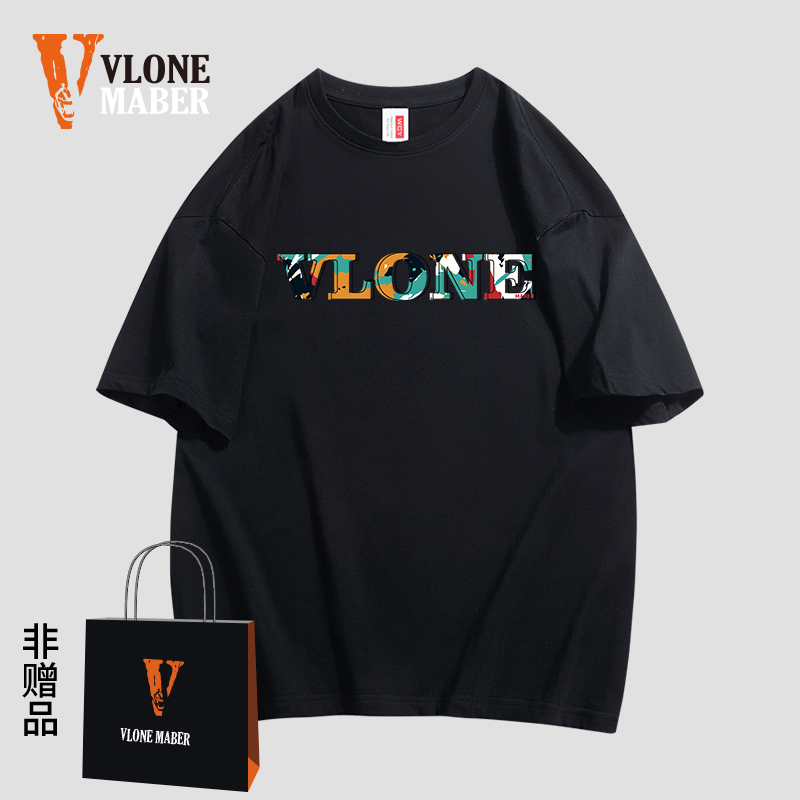 VLONE MABER官方2025新款t恤男复古宽松短袖上衣短袖夏季纯棉情侣