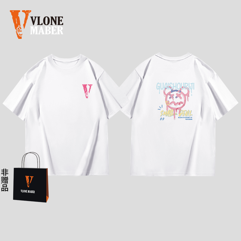 VLONE MABER官方美式宽松短袖t恤女纯棉2025年设计感街头上衣