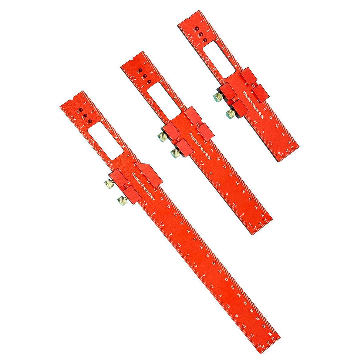 新铝合金定位尺木工标尺款划量线尺角度尺16/20/30量规具