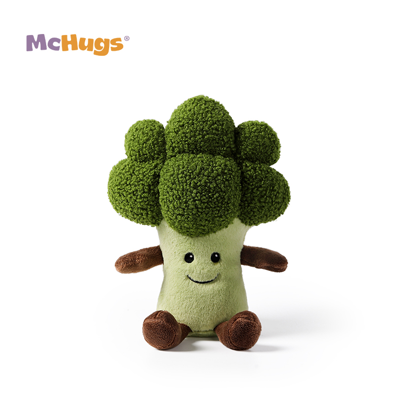 McHugs美味西兰花蔬菜玩偶睡觉抱公仔毛绒安抚玩具娃娃生日礼物
