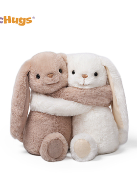 McHugs章若楠同款贴贴来瑞特兔灰白毛绒玩具拥抱睡觉抱枕生日礼物