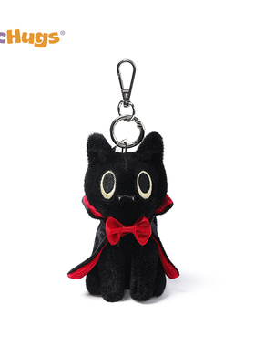 McHugs德古拉猫钥匙扣黑猫毛绒玩具娃娃包包挂件玩偶生日礼物公仔