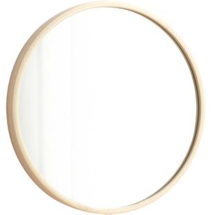 北梳欧浴室壁镜JAC子圆形镜实木挂墙式 子挂镜卫生间妆镜