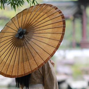 新品 仿古纯色满穿油纸伞传统手工防雨防晒汉服古风摄 竹安堂 新款