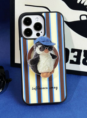 适用于苹果Ipone11ProMax企鹅手机壳12ProMax卡通趣味11Pro文艺灵动13ProMax活力英文11亮眼精致12条纹
