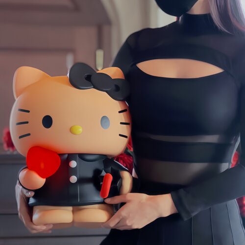 发光款hellokitty手办存钱罐kt猫模型潮玩客厅摆件潮玩夜灯送礼物