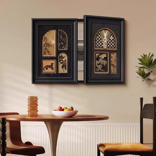 电表箱装饰画2025新款法式对开餐厅挂画配电箱弱电箱电闸遮挡挂画