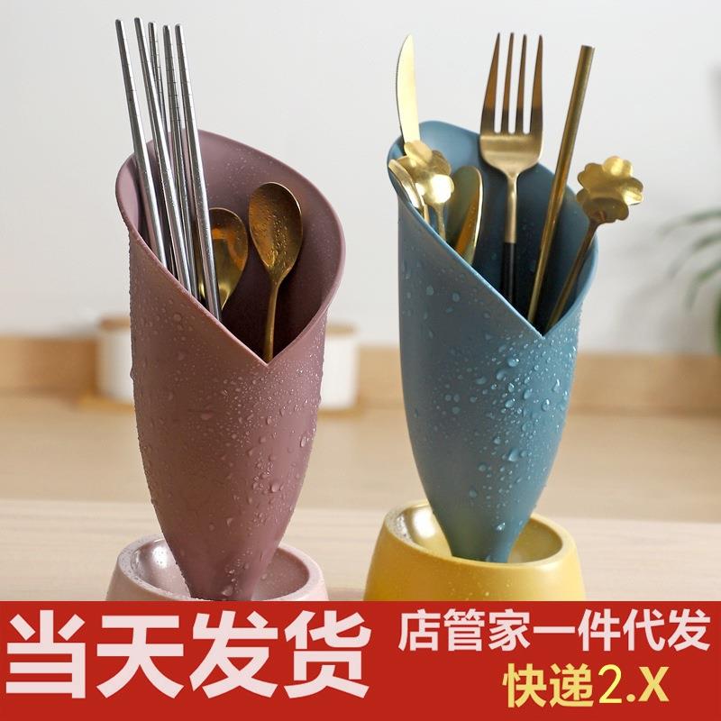 厨沥水筷子筷子篓筒塑防料放餐具筷房笼装筷子勺子霉筷筒收纳盒