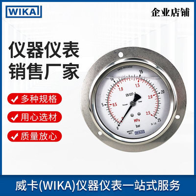 厂家销售wika威卡波登管压力表213.53.100 轴向带边EN837-1