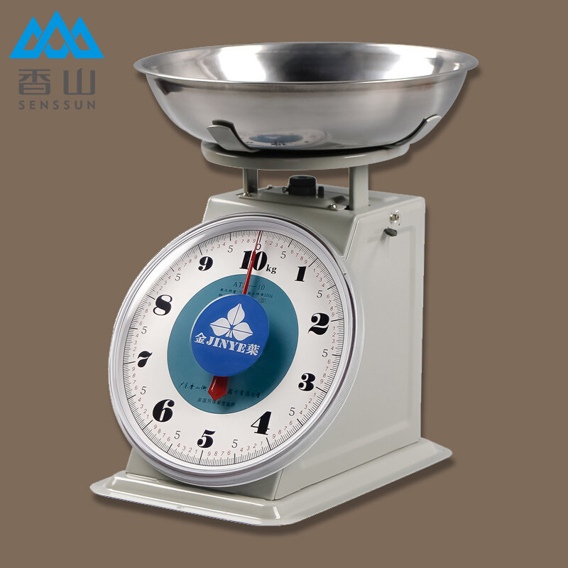 香山复古度盘秤圆盘刻度秤小型弹簧秤老式卖菜水果秤精准称重天平