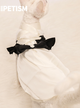 UNIPETISM 缎面蝴蝶结公主裙 宠物衣服猫狗小裙子 UNI24T01