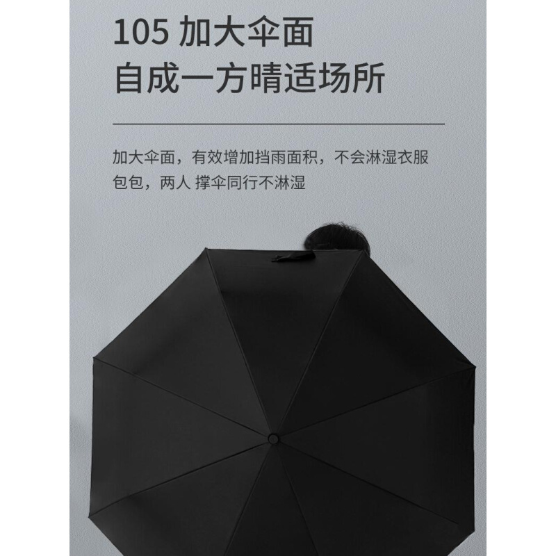 全自动雨伞黑胶木柄伞男士防晒防紫外线遮阳男生晴雨两用暴雨专用-封面