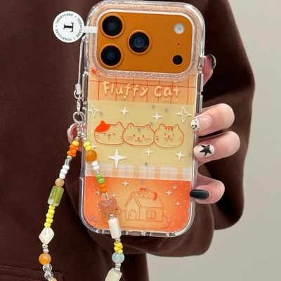 新款星星橘色猫咪适用iPhone17ProMax手机壳16苹果15防摔软男女14