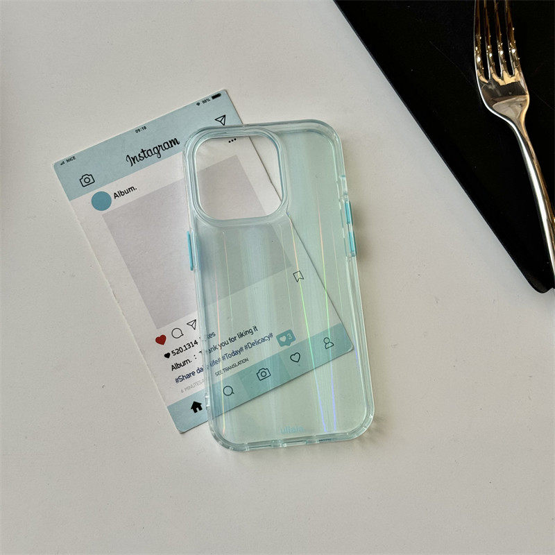 IPHONE15PROMAX 휴대폰 케이스에 적합한 새로운 단순 단색 레이저 14 APPLE 13 낙하 방지 소프트 남성 및 여성 12