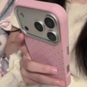 粉色满屏波点虾皮质适用iPhone17ProMax手机壳16苹果15防摔软男女