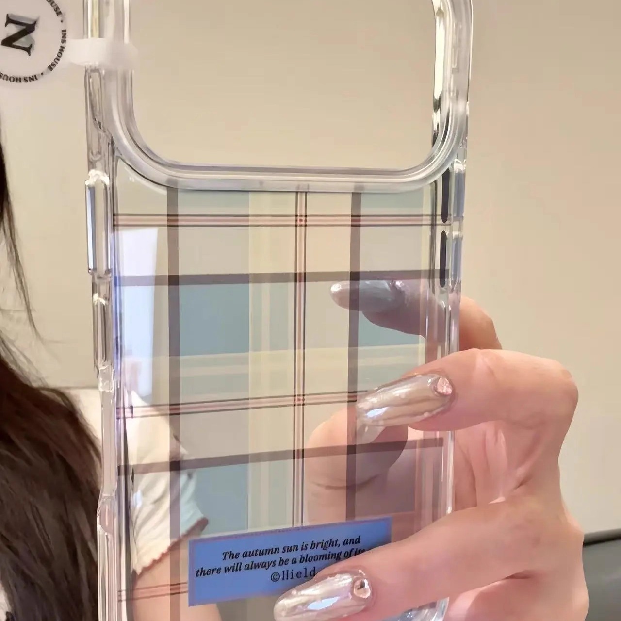 新款透色格纹方块适用iPhone17ProMax手机壳16苹果15防摔软男女14