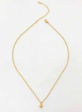 欧美时尚金色多面体吊坠项链