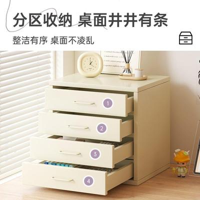 抽屉式桌面收纳盒办公室书桌整理铁皮文件柜文具置物架桌上储物柜