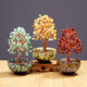 天然水晶发财树陶瓷底座家居客厅玄关办公室桌面装 饰水晶创意摆件