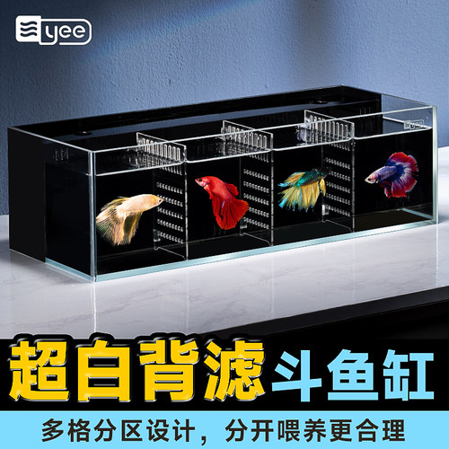 yee超白斗鱼缸多格设计生态背滤