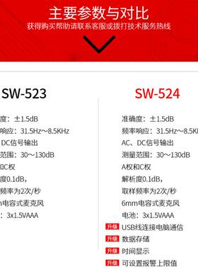 深达威SW-524高精度噪音计分贝仪声级计噪音仪噪声测量仪测试仪