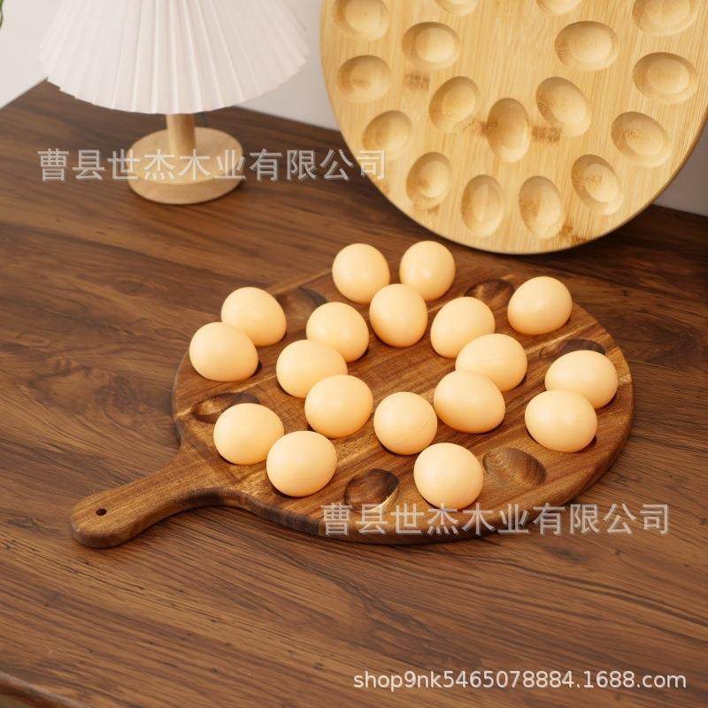木质鸡蛋托盘分格鸡蛋固定架双面可用蛋托手持木盘带手柄实木托盘,包装,木托盘,淘宝优惠券,粉丝福利购,淘宝优惠卷