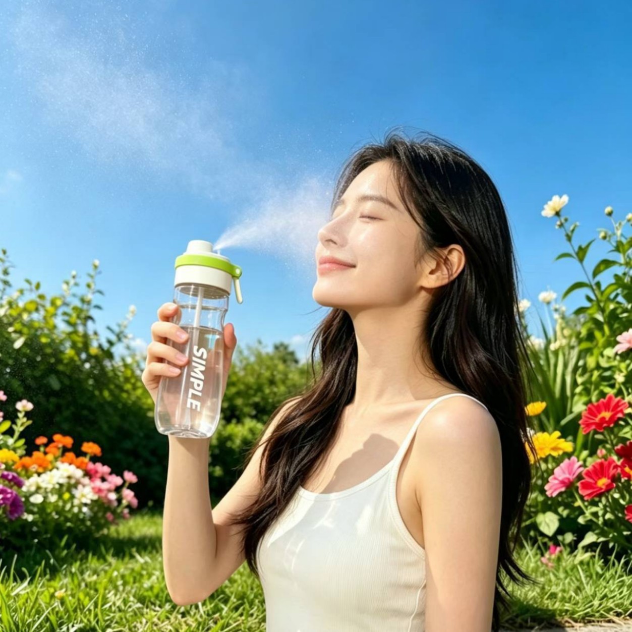 2026新款喷雾塑料水杯学生便捷吸管杯喷雾大容量户外运动水壶跨境