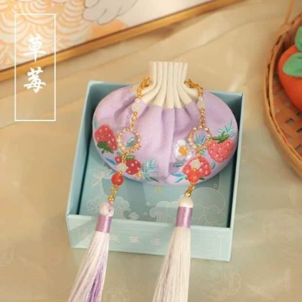 随身刺绣香袋中秋节礼品锦鲤空袋挂件荷包腰配香囊庆古风香包配饰