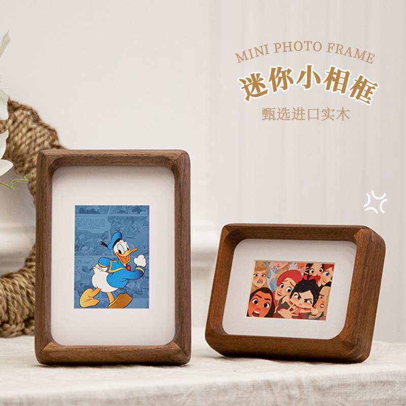 迷你实木小相框卡通拍立得摆台diy打印装裱宝宝照片展示画框定制